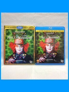 Alice in Wonderland 3D Blu-ray 4-Disc Combo Pack Disney 2010 Johnny Depp